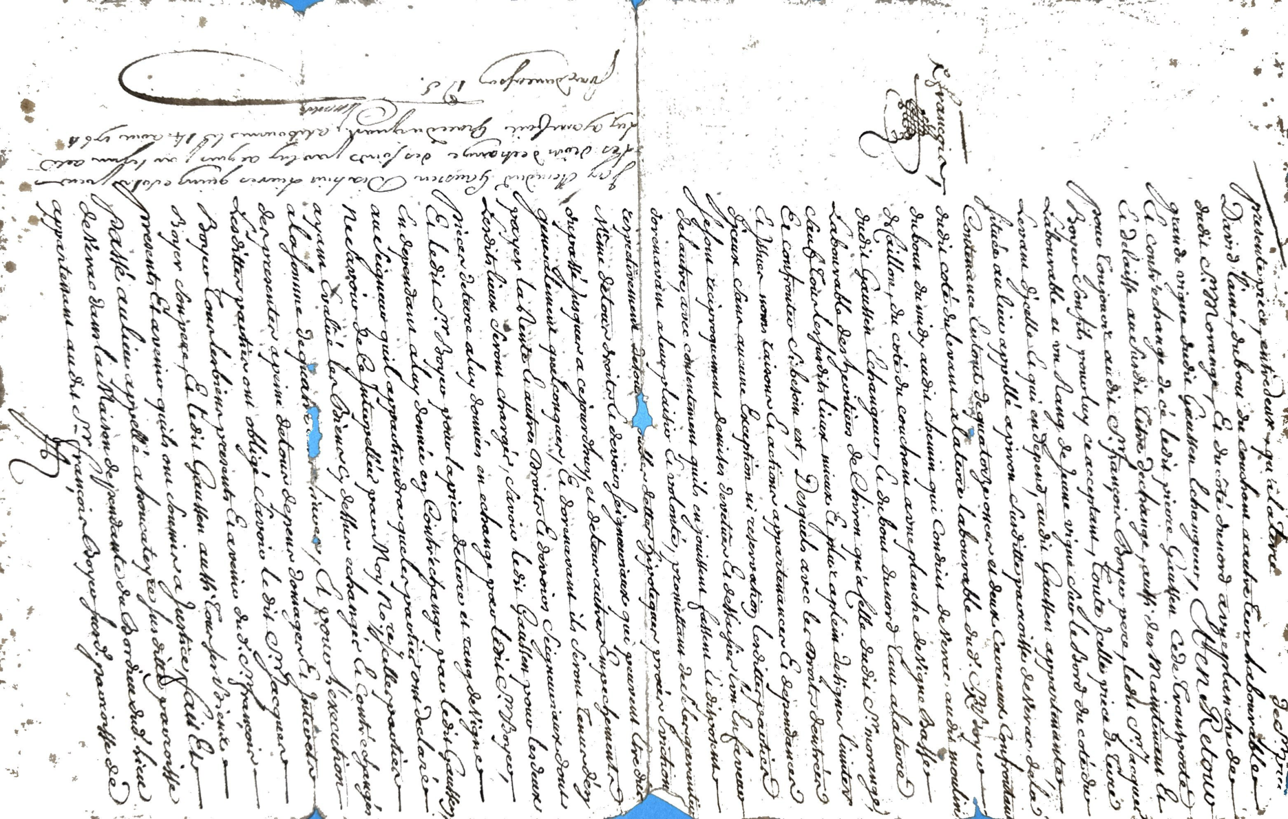 Deed of Land Exchange: Boyer and Gaussen (1763) - Page 3