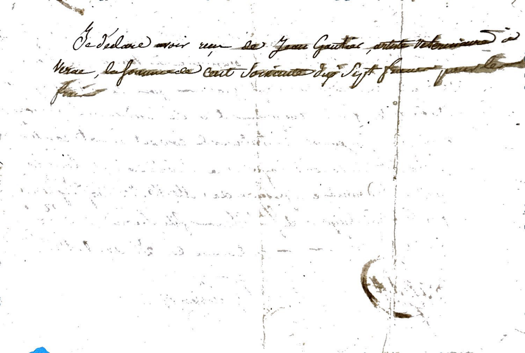 Legal Receipt for Damages Paid to Pétronille Daubigeon (1826) - Page 2