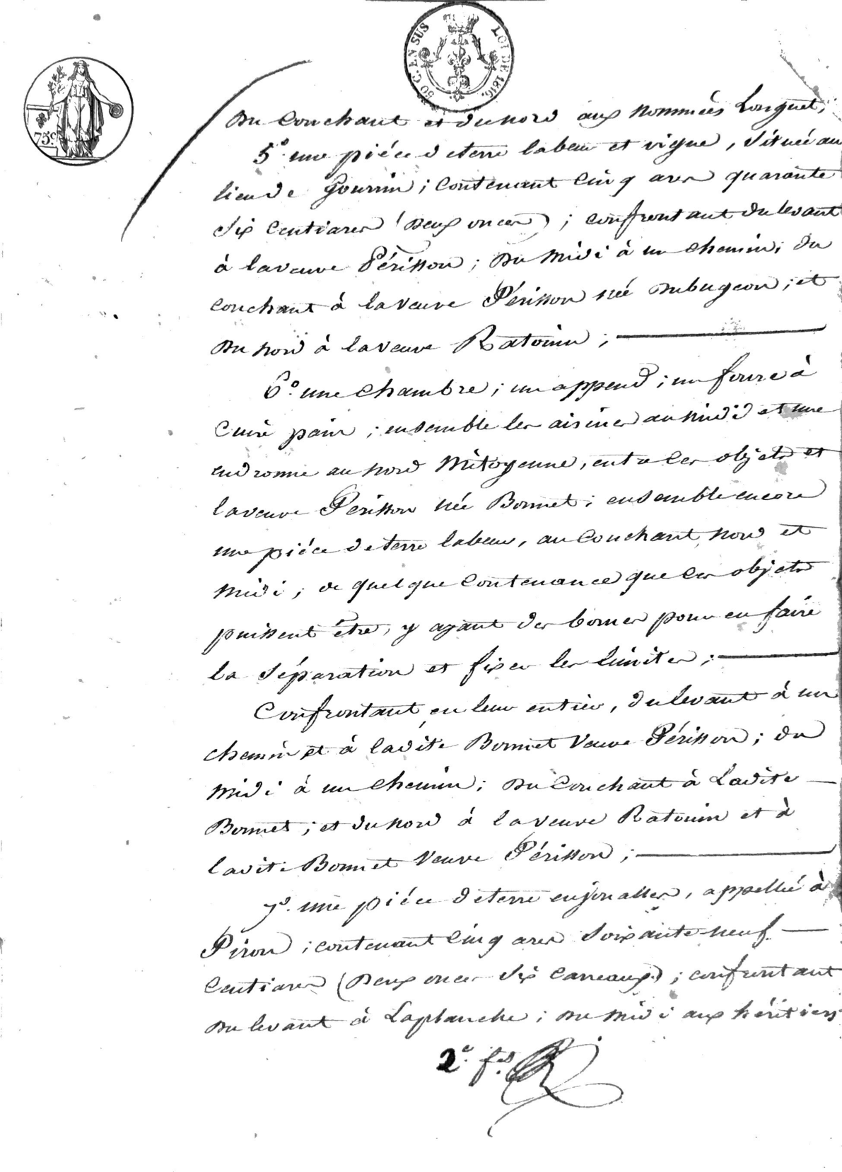 1815 Notarial Deed of Sale: Perisson to Gautier (Gironde, France) - Page 5