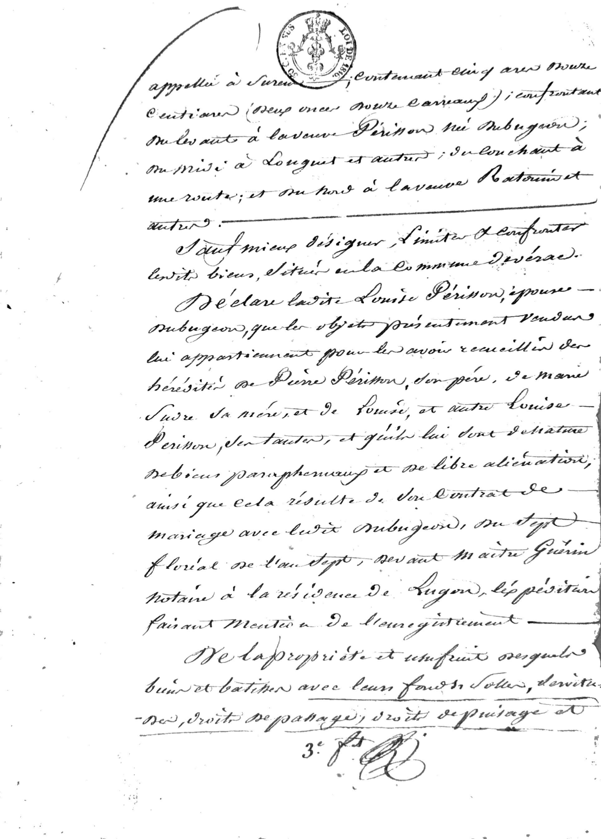 1815 Notarial Deed of Sale: Perisson to Gautier (Gironde, France) - Page 7