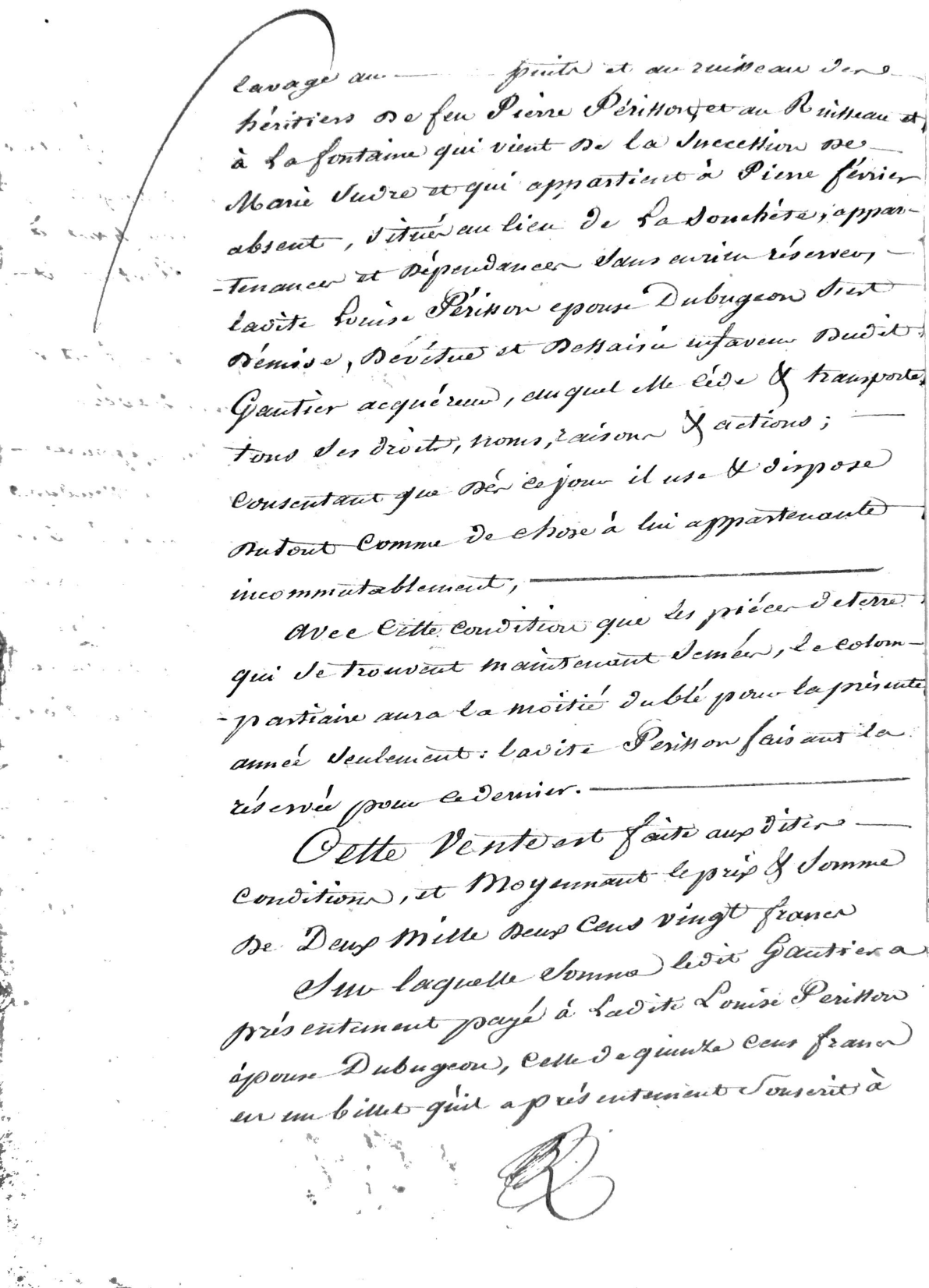 1815 Notarial Deed of Sale: Perisson to Gautier (Gironde, France) - Page 8