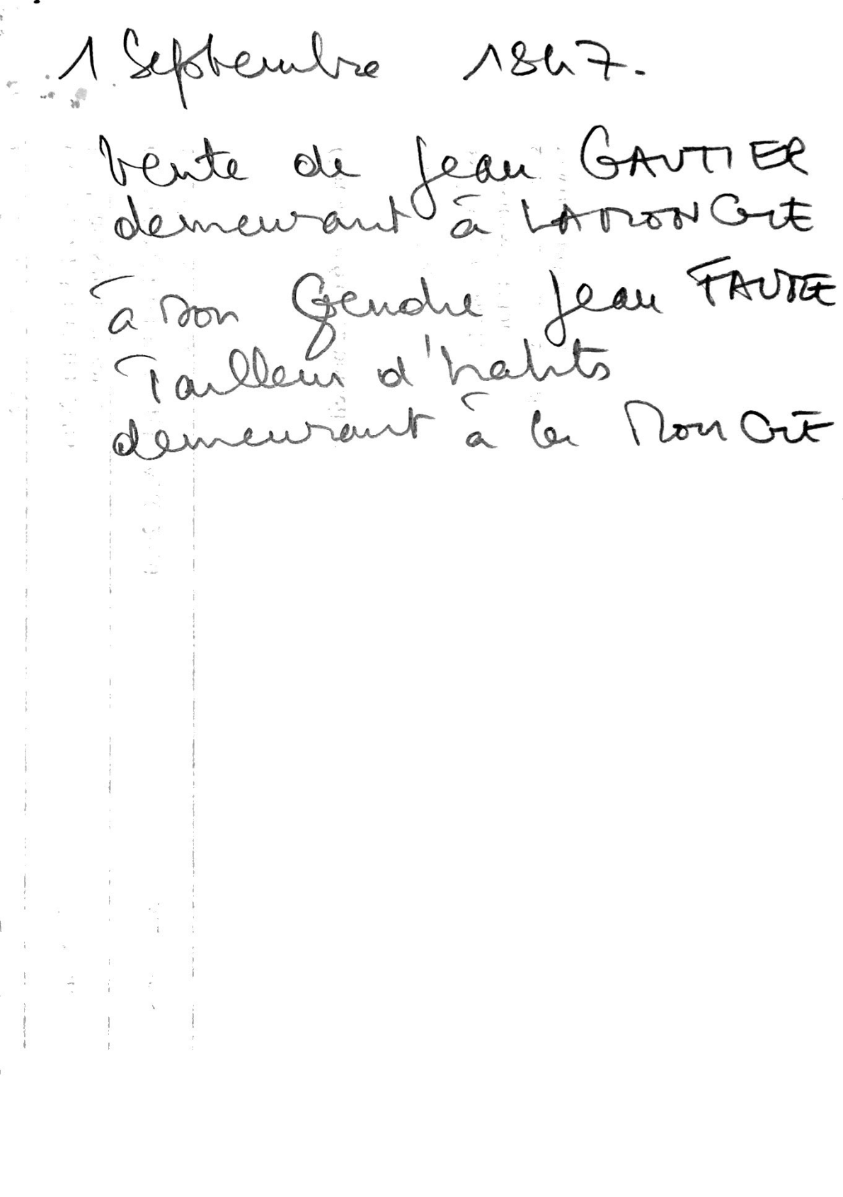 1815 Notarial Deed of Sale: Perisson to Gautier (Gironde, France) - Page 11